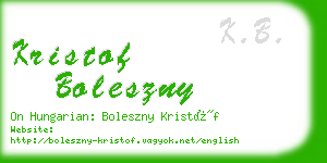 kristof boleszny business card